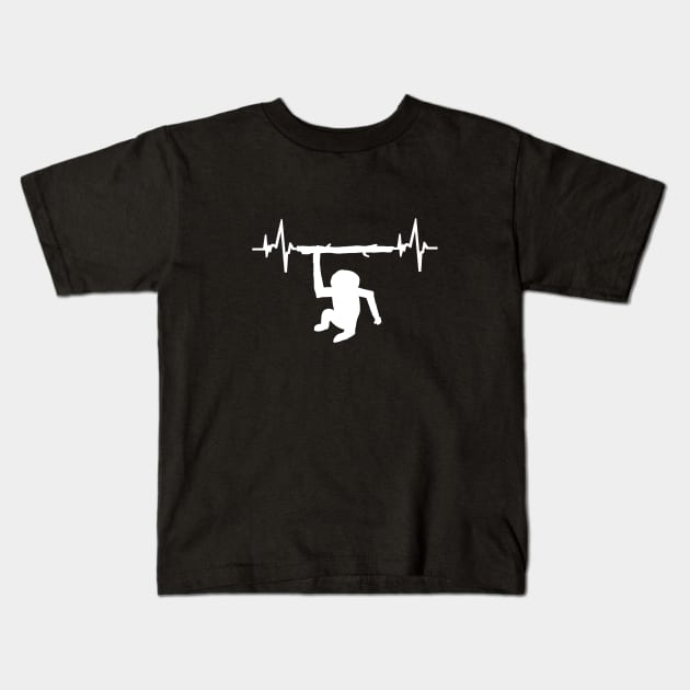 Gibbon Heartbeat ECG Animal Welfare Design Fan Kids T-Shirt by FindYourFavouriteDesign